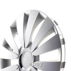 4 Hub Caps 15 Inch Wheel Trims Covers Sky silber for Chrysler Fiat Lada Mercedes
