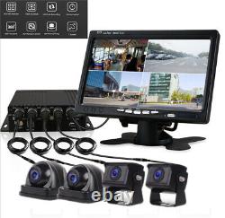 720P AHD 4CH Car Truck DVR Recorder with7'' Monitor 4 Pcs CCD Night Cameras
