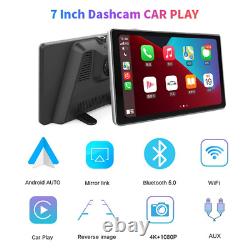 7in Android Auto CarPlay Car DVR Dual Lens 4K HD WiFi GPS Driving Video Recorder