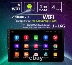 9inch Android 7.1 Double DIN Car Stereo Player GPS Sat Nav OBD WiFi Radio 1G+16G
