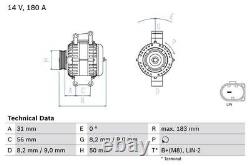 BOSCH Alternator for Mercedes Benz Sprinter 213 CDi 2.1 Litre (03/2009-03/2016)