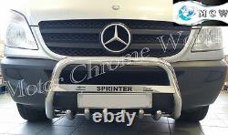 Fits Mercedes Sprinter Bull Bar Chrome Axle Nudge A-bar 2007-2013 Engraved Logo