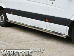 Mercedes Sprinter Lwb 0618 76mm Side Bar With Steps Quality Stainless Steel Bar