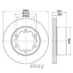 Mintex Rear Brake Discs 303mm Pair For Mercedes-Benz Sprinter 4.6-T B906 415 CDI