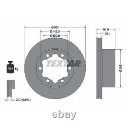 Textar PRO Rear Brake Discs Coated For Mercedes-Benz Sprinter 5-T B906 516 NGT