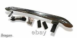 To Fit 14-18 Mercedes Sprinter Chrome Stainless Steel Rear Roof Light Bar + LEDs