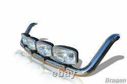To Fit 14-18 Mercedes Sprinter Stainless Chrome Front Medium High Roof Light Bar