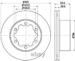 2x Disques de frein ventilés pour Mercedes Sprinter 4,6-t 414 CDi DON Arrière 9064230112