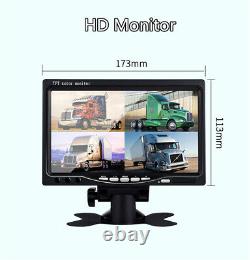 720p Ahd 4ch Car Truck Dvr Recorder With7'' Monitor 4 Pcs CCD Caméras De Nuit