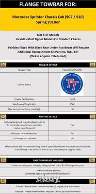 Attelage pour Mercedes Sprinter Chassis Cab 2018on Incluant les Électriques pour Benne Basculante et Boule d'Attelage