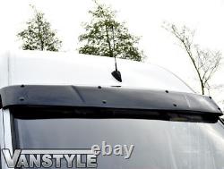 Mercedes Sprinter 2014-18 Black Bonnet Wind Bug Déflecteur Protecteur & Sun Visor