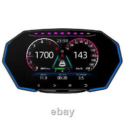 Obd2+gps Hud Smart Gauge Head Up Display Voiture Omomètre Numérique Alarme Température De L'eau