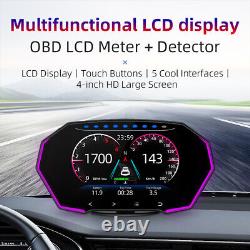 Obd2+gps Hud Smart Gauge Head Up Display Voiture Omomètre Numérique Alarme Température De L'eau