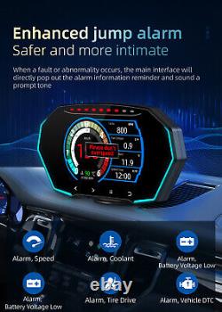 Obd2+gps Hud Smart Gauge Head Up Display Voiture Omomètre Numérique Alarme Température De L'eau