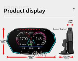 Obd2+gps Hud Smart Gauge Head Up Display Voiture Omomètre Numérique Alarme Température De L'eau