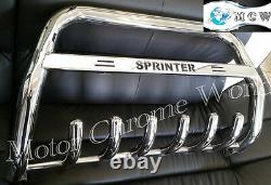 Pour Mercedes Sprinter Bull Bar Chrome Axle Nudge 2014-2018 Offre Logo Gravé