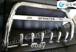 S’adapte À Mercedes-benz Sprinter Bull Bar Chrome Axle Nudge Logo Bar 2000-2006